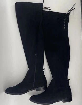 Kenneth Cole Reaction女式9黑色麂皮绒(人造)及膝高 — 第 1/4 张图片