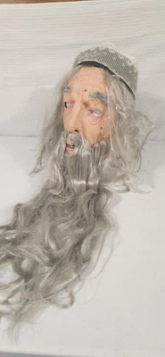 Harry Potter Dumbledore Adult Latex Mask Rare Vtg Full Head Hair Beard Bust  - Image 1 of 4
