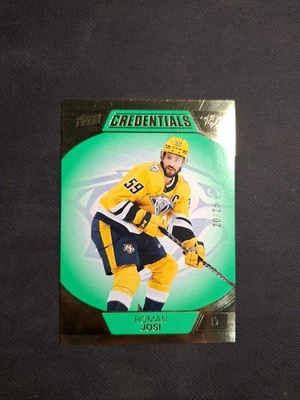 2022-23 UPPER DECK CREDENTIALS GREEN 20/25 SSP ROMAN JOSI NASHVILLE PREDATORS - Image 1 of 4