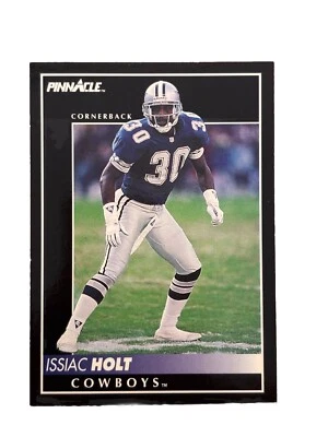 Excellent: Vintage 1992 Pinnacle Issiac Holt Dallas Cowboys Trading Card - Image 1 of 2