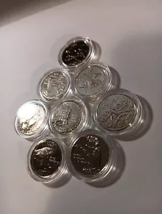 24k Gold-Plated State Quarters 8 Different In Cases States Mint Estate Lot - Picture 1 of 13