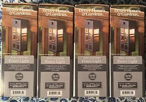 Beckon Solar LED Light Prairie Style Better Homes & Gardens Set Of 4 Fence mount - Picture 1 of 8
