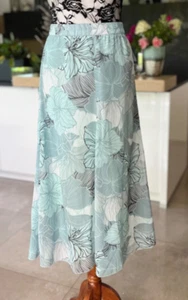 NEUF ! Jupe en mousseline de soie Heine taille haute jupe midi ligne A fleurs florales Witt - Photo 1/8