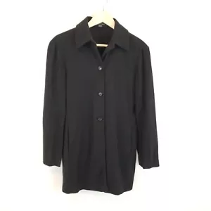 Strenesse Gabriele Strehle Wool Women's Charcoal Button Front Shacket Size 6 - Picture 1 of 10