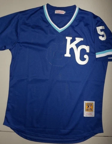 VINTAGE George Brett 5 KC Royals Mitchell & Ness Mens Jersey 1985 XL R059 Cover