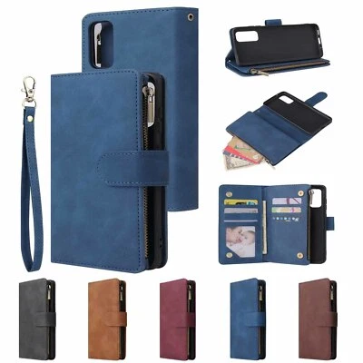 Leather Zipper Magnetic Cover For Huawei P30 40 Pro Lite Flip Wallet Card Case - Image 1 of 4