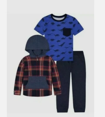 ANDY & EVAN 3 PIEZAS FRANELA SUDADERA/CAMISA/PANTALONES (RED DINO 5) NUEVO CON ETIQUETAS Foto 1 de 4