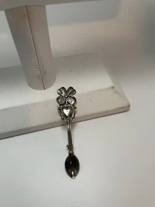 Vtg Sterling Silver Miniature Spoon Flower Heart Pin Or Brooch .. - Picture 1 of 2
