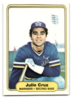 Julio Cruz 1982 Fleer Baseball #509 Seattle Mariners - Image 1 of 2