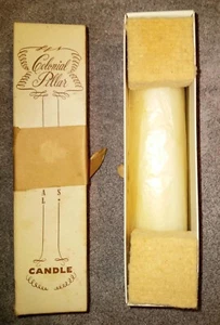 Vintage Colonial Pillar 6" candle White No.29D HYANNIS MASS. U.S.A - Picture 1 of 7