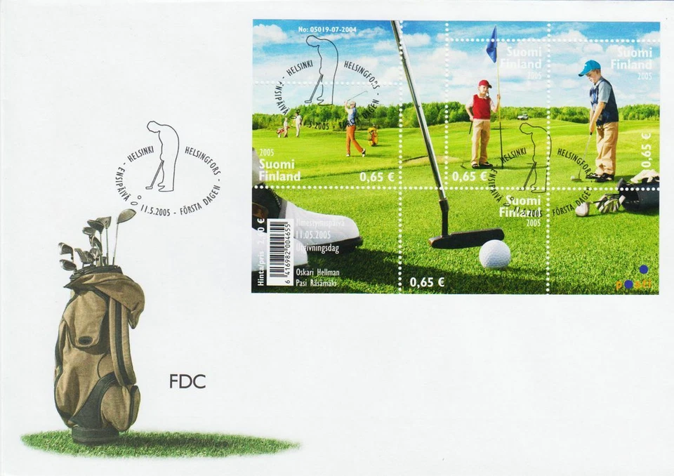 Golf Game Sheet Children And Adults Play Finland Mint FDC 2005 - Image 1 of 1