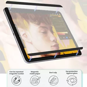 For iPad 10 9 8 7 6 5th Gen Magnetic Like Paper Removable Matte Screen Protector - Picture 1 of 40