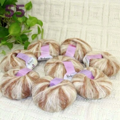 Sale New 8BallsX25g Warm Mohair Sweater Wrap Shawl Hand Knit Crochet Yarn 55 - Image 1 of 4