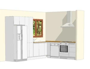 Brand New Kitchen with 2-pac Polyurethane Door and drawer & natural Stone Bench - Picture 1 of 7