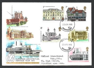 (B) Great Britain 1975 European Architecture Heritage FDC - Picture 1 of 2