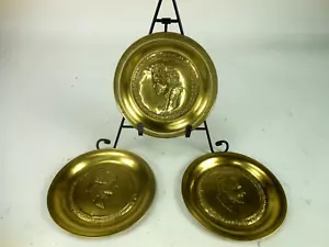 3er Set englische Porträtplatten aus Messing Beethoven Haydn Tschaikowsky 5 3/4 - Bild 1 von 11