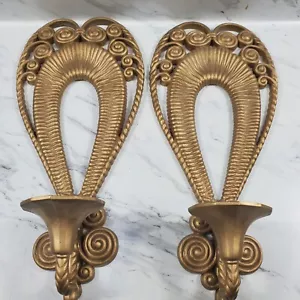 Vintage Burwood 1278-1 Set of 2 Ivory Plastic Wall Sconces Candle Holders - Picture 1 of 12
