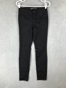 Kardashian Premium Denim Karma Mid Rise Ankle Skinny Stretch Black Jeans 4 28x29 - Picture 1 of 12
