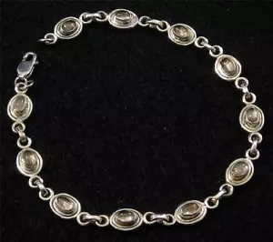 .925 STERLINGSILBER oval blass Petite RUTILQUARZ Edelstein ARMBAND - Bild 1 von 3