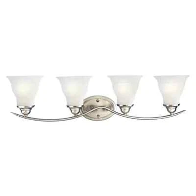 Trinity Collection 4 Light Brushed Nickel Vanity Light by Progress Lighting NIB - Image 1 of 4
