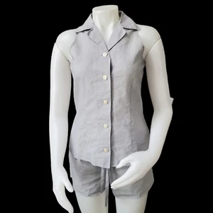 Oh What A Moon Italy Womens 2 Piece Shorts Pajama Set Size Medium Sleeveless - Picture 1 of 15