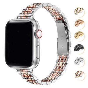 Stainless Steel Apple Watch Band 42 44 49mm For iWatch Ultra SE 9 8 7 6 5 4 3 2 - Picture 1 of 18