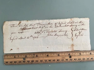 1783 Enfield CT Revolutionary War pay document soldier Thomas Hale - Picture 1 of 2