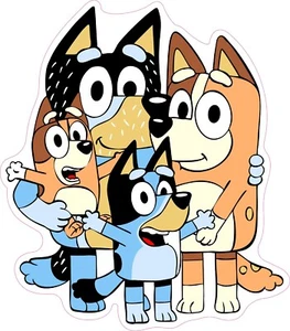 Bluey Family Photo Emocionado Bingo Vinilo Parachoques Calcomanía Ventana Varios Tamaños - Imagen 1 de 1
