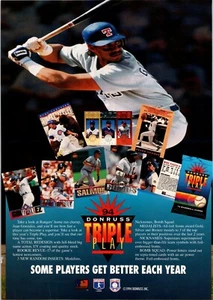 VINTAGE 1994 DONRUSS TRIPLE PLAY BASEBALL KARTEN & PACKUNGEN DRUCKANZEIGE - Bild 1 von 1