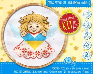 Ukrainian Cross Stitch Kit Angel Embroidery Kit Easy Counted Pattern - Picture 1 of 7