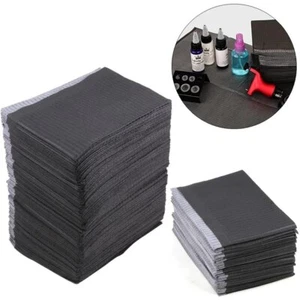 125 x Tattoo Tablecloth Absorbent Disposable Black Cloth Mat Pad Cleaning Safe - Picture 1 of 12