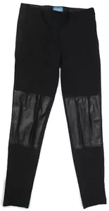 Pantalones Simply Vera negros ajustados elásticos con paneles de cuero sintético talla 6 ¡limpios! - Imagen 1 de 6