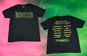 New Wicked Soundtrack 2 Sided Black Mens Vintage Throwback T-Shirt - Picture 1 of 2