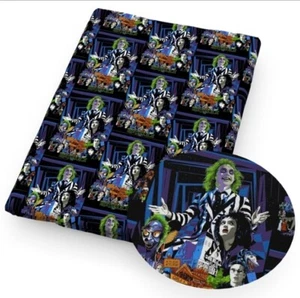 Halloween Beetlejuice Polyester Cotton blend fabric 20"x55" 1267420 Horror - Picture 1 of 1