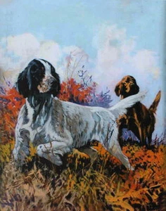 vintage art Lynn Bogue Hunt Hunting Bird Dogs - Picture 1 of 1