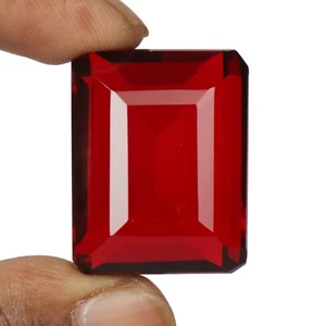 Piedra preciosa de topacio rojo sangre de 50,01 quilates, piedra suelta de topacio rojo facetado corte esmeralda - Imagen 1 de 4