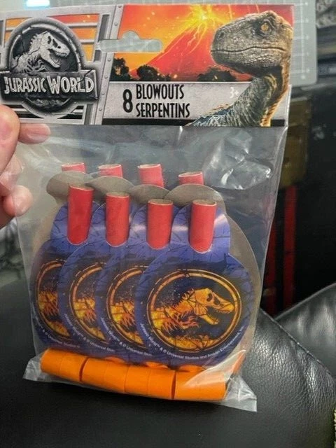 JURASSIC WORLD Fallen Kingdom BLOWOUTS (8) ~ Suministros de Fiesta de Cumpleaños Favores ¡Nuevo! Foto 1 de 1