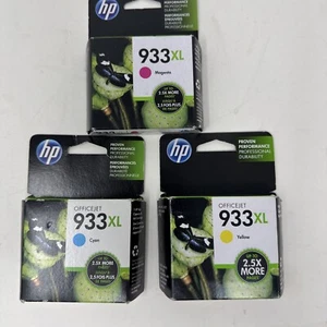 3 Pack HP Genuine Ink Cartridge 933 XL Magenta Yellow Cyan Exp - Picture 1 of 4