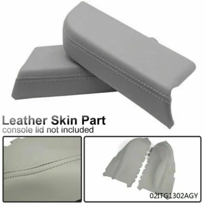 Fundas de reposabrazos de consola paneles de puerta delantera de cuero gris aptas para Honda Pilot 09-15 - Imagen 1 de 12