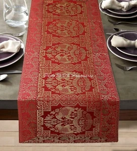 Copritavolo da pranzo broccato bohémien rosso 5 piedi elefante festa - Foto 1 di 6