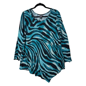 Top túnica tejida Clara Sun Woo talla L suéter estampado colorido arte para usar Lagenlook - Imagen 1 de 8