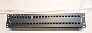 Belden AX103255 CAT6+ loaded Key Connect Patch Panel 48 Port 1 Blank Port Black - Afbeelding 1 van 7