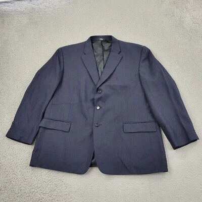 Blazer Haggar Etiqueta Negra Para Hombres 48R Lana Azul Bolsillos Traje Chaqueta Abrigo Deportivo Foto 1 de 4