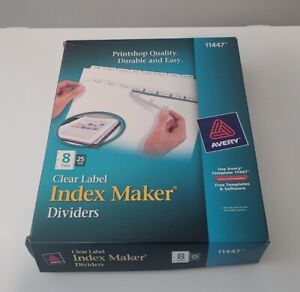 Avery (11447) 8-Tabs/25 Sets, Binder Dividers, Clear Label Index Maker Dividers