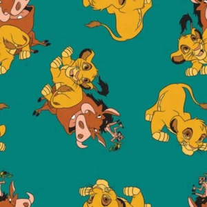 Manta de lana hecha a mano de una sola capa 58"x 72" "Rey León Hakuna Matata" - Imagen 1 de 2