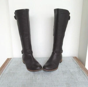 Bottes UGG Amberlee boucle 1921 expresso cuir marron bottes d'équitation hautes pointure 7 - Photo 1 sur 12