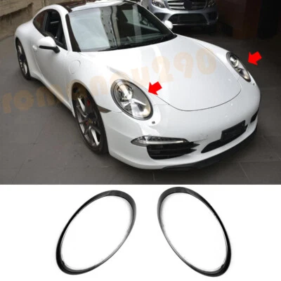 For Porsche 911 2013-2019 Car Left & Right Headlight Headlamp Lens Cover 2pcs - Изображение 1 из 4