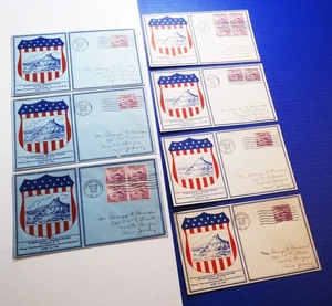 US 1932 Sc 727 Peace Proclamation Badge & Washington's HQ Cachet Lot of 7 FDCs - Picture 1 of 4