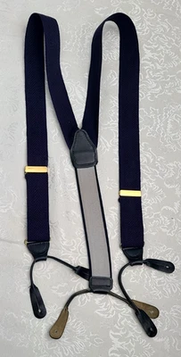 Tirantes CAS de Colección 1.50" con Alemania Púrpura Lona Cuero Elástico Botones Tirantes Foto 1 de 4