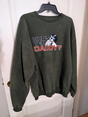 Vtg Green Polar Dogs Who's Yer Daddy Sweater By Big Dogs Sz Large Foto 1 de 3